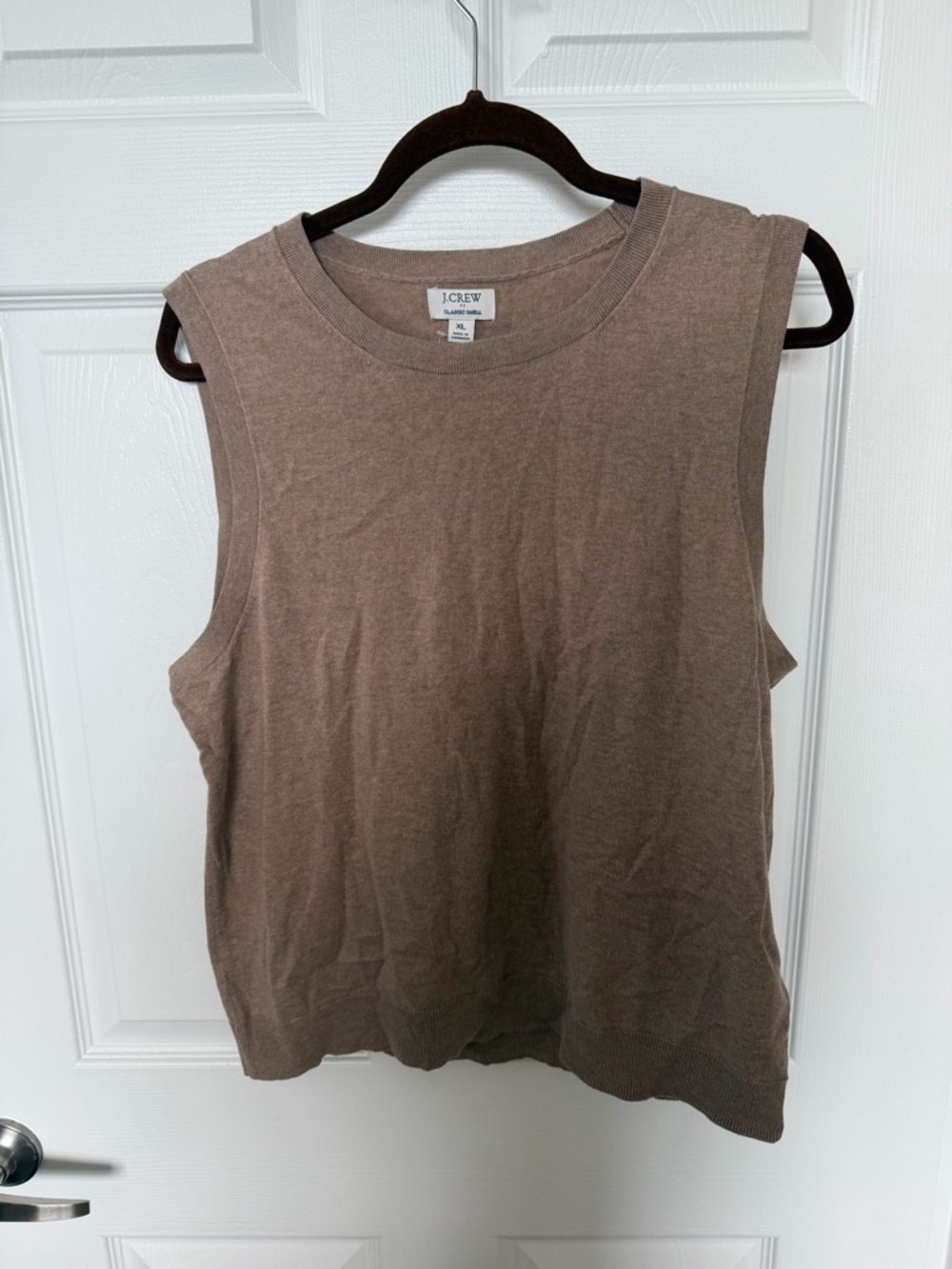 J. Crew Sleeveless Knit Tank in Taupe Brown
